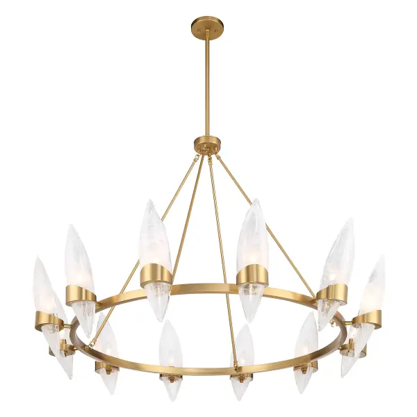 Nouvel 12-Light Chandelier in Warm Brass - Image 4