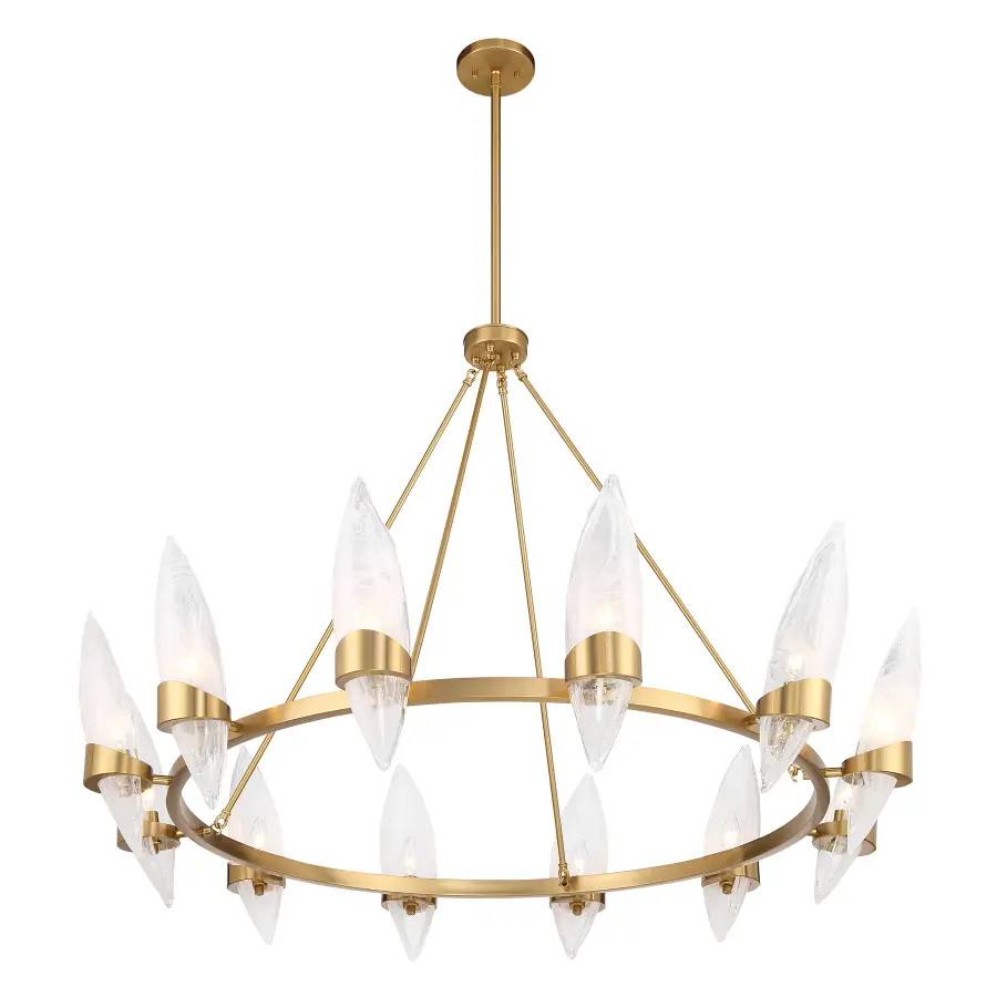 Nouvel 12-Light Chandelier in Warm Brass - Image 4
