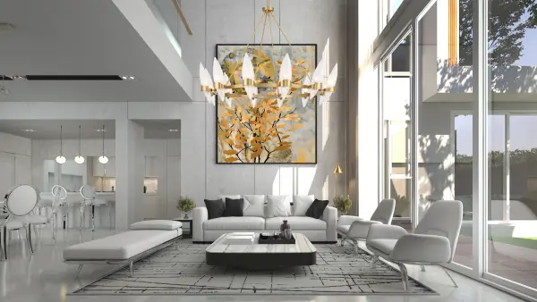 Nouvel 12-Light Chandelier in Warm Brass - Image 7
