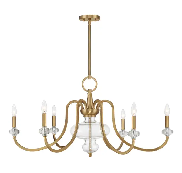 Bergdorf 6-Light Chandelier in Warm Brass - Image 1