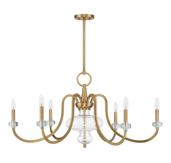 Bergdorf 6-Light Chandelier in Warm Brass - Image 2