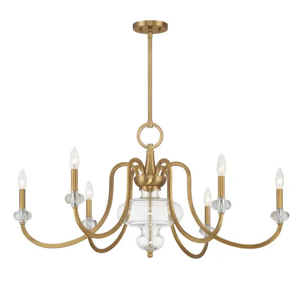 Bergdorf 6-Light Chandelier in Warm Brass - Image 3