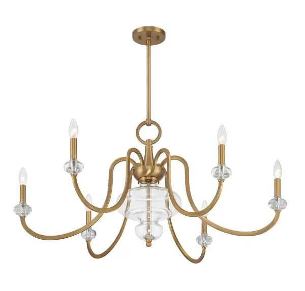 Bergdorf 6-Light Chandelier in Warm Brass - Image 4