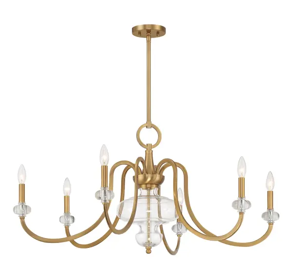 Bergdorf 6-Light Chandelier in Warm Brass - Image 5