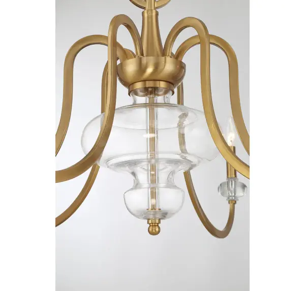 Bergdorf 6-Light Chandelier in Warm Brass - Image 6