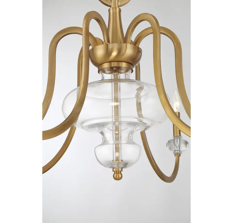Bergdorf 6-Light Chandelier in Warm Brass - Image 6