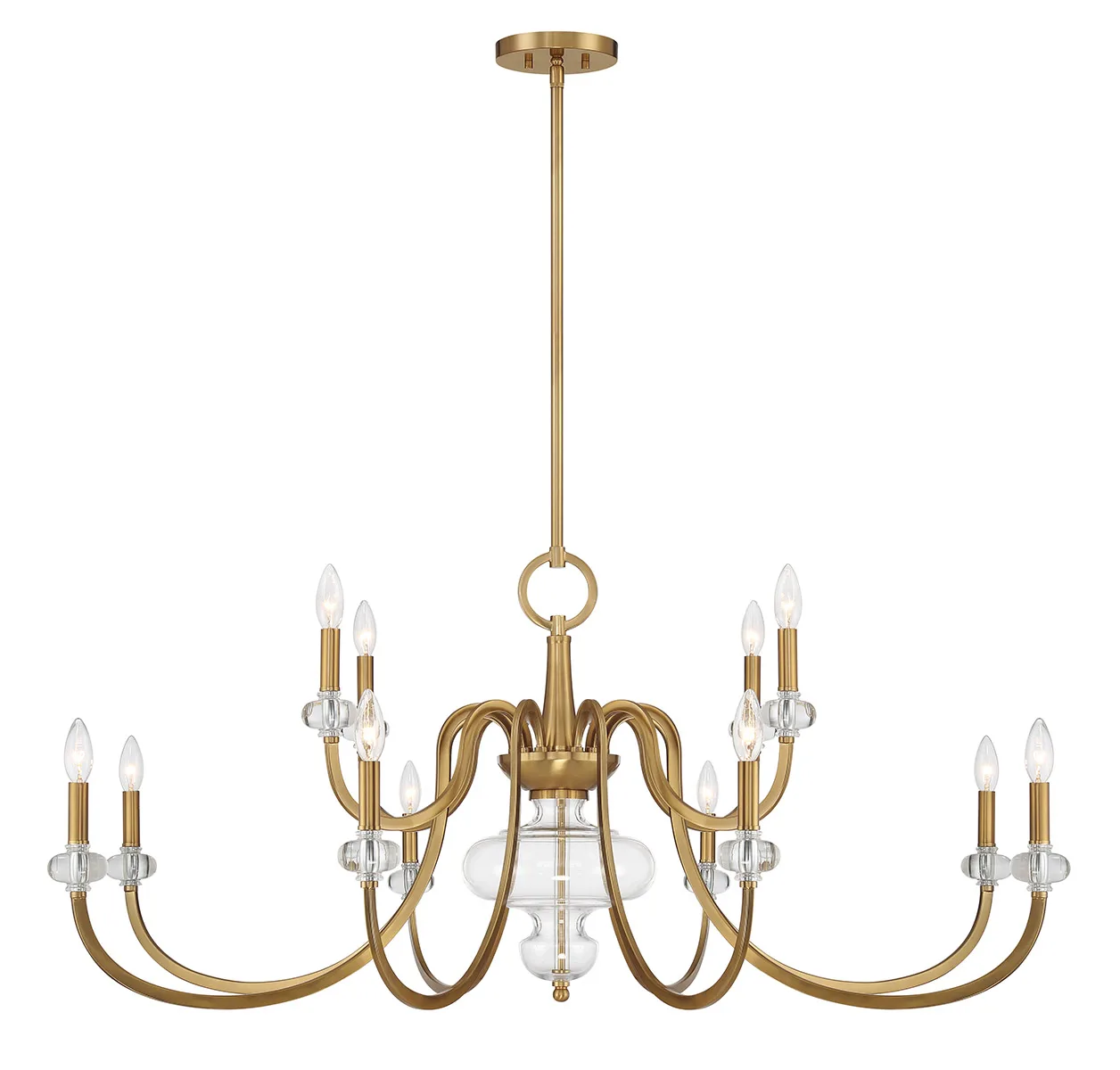 Bergdorf 12-Light Chandelier in Warm Brass
