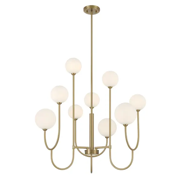 Chester 9-Light Chandelier in Noble Brass - Image 3