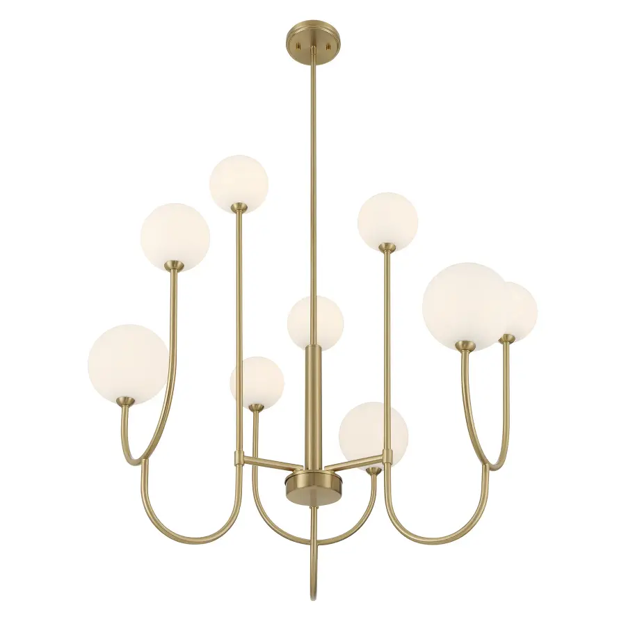 Chester 9-Light Chandelier in Noble Brass - Image 4