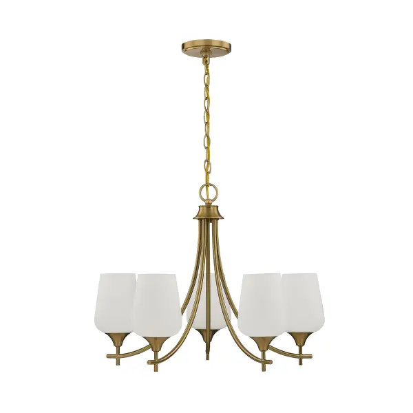 Octave 5-Light Chandelier in Warm Brass - Image 2