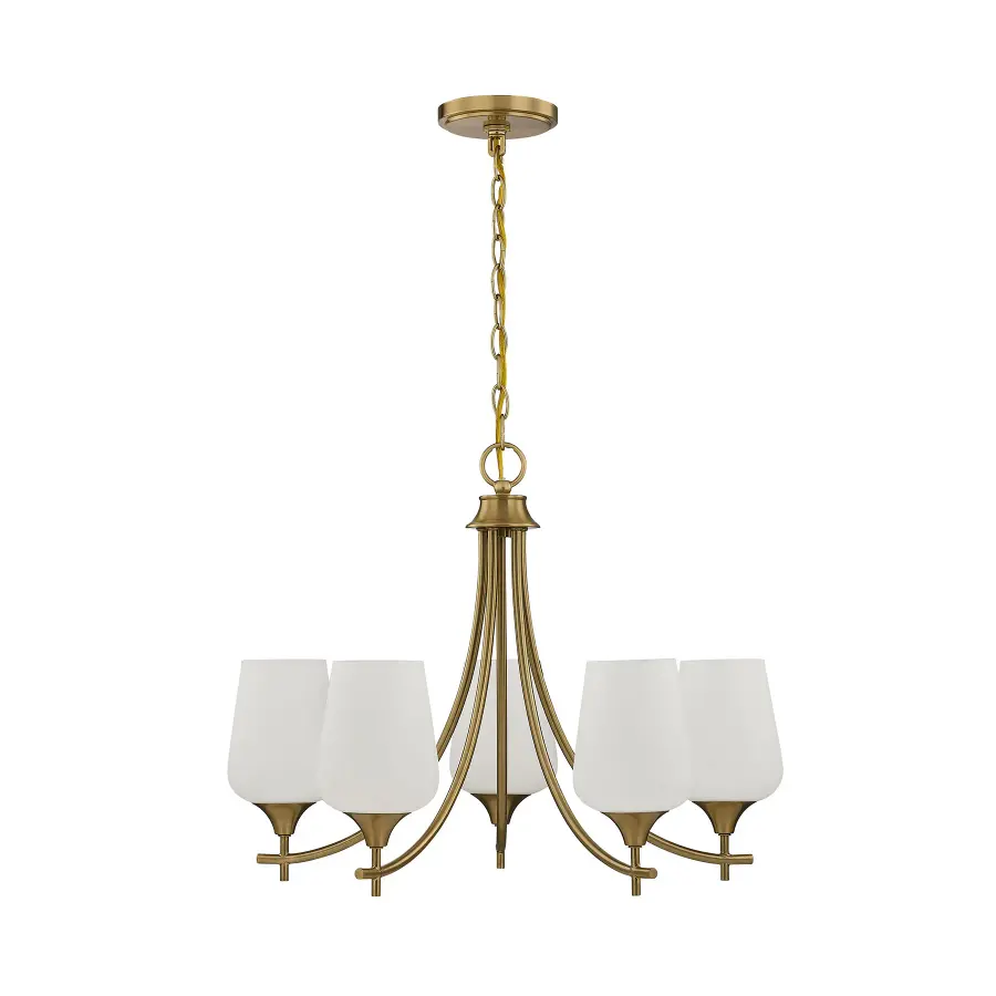 Octave 5-Light Chandelier in Warm Brass - Image 2