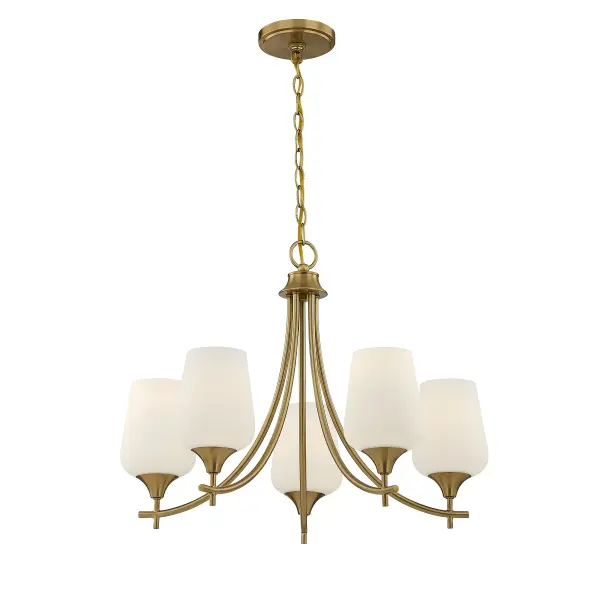 Octave 5-Light Chandelier in Warm Brass - Image 4