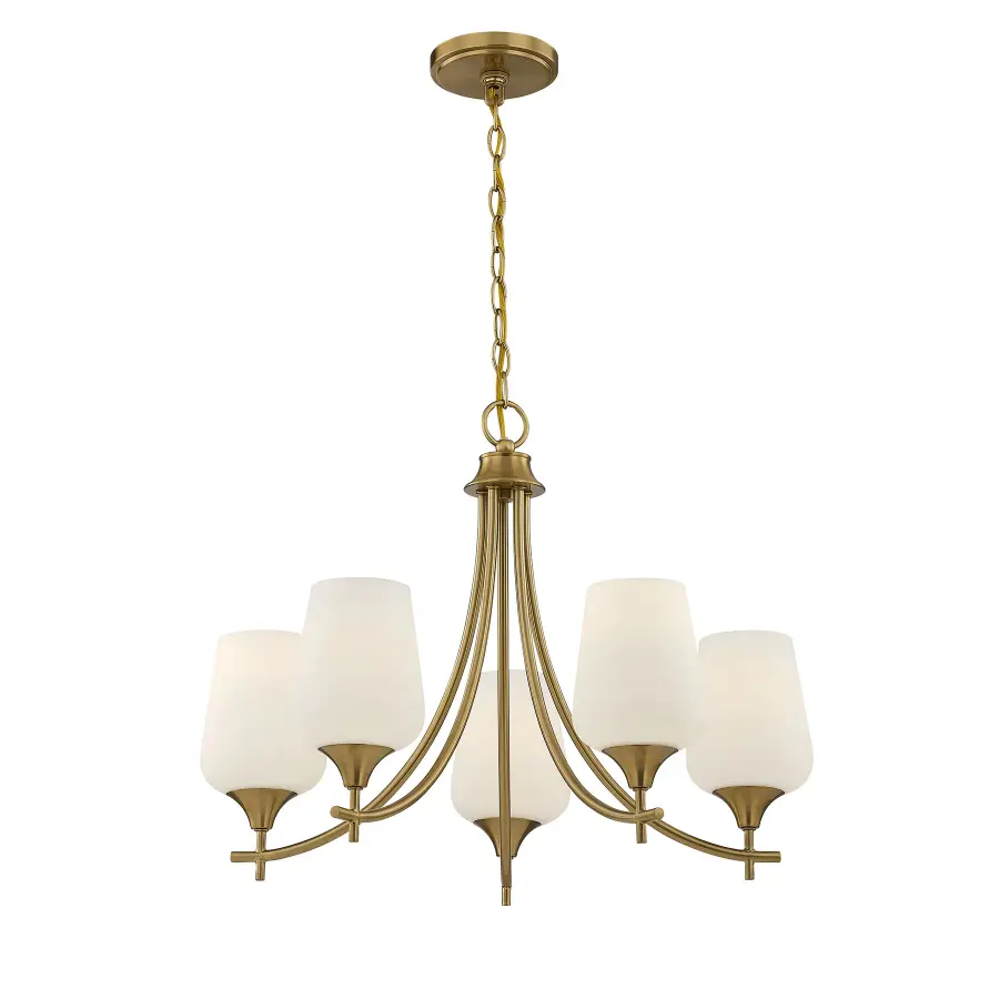 Octave 5-Light Chandelier in Warm Brass - Image 4