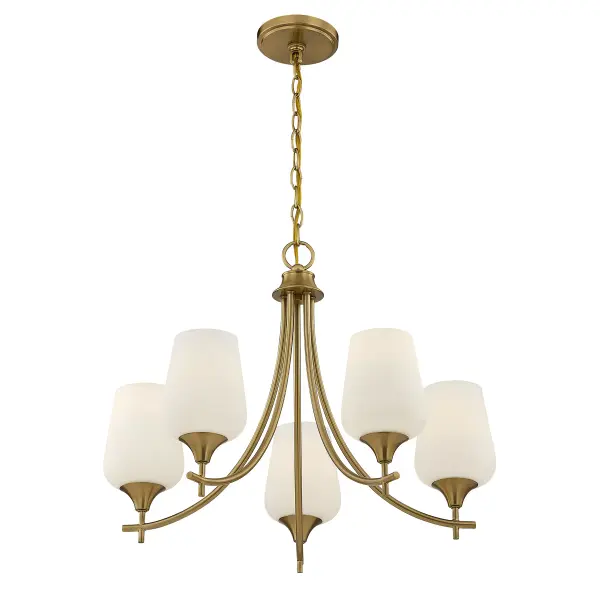 Octave 5-Light Chandelier in Warm Brass - Image 5