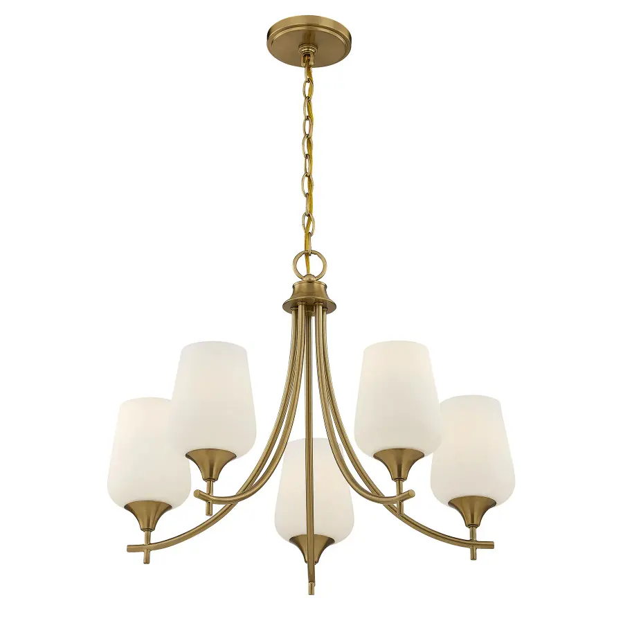 Octave 5-Light Chandelier in Warm Brass - Image 5