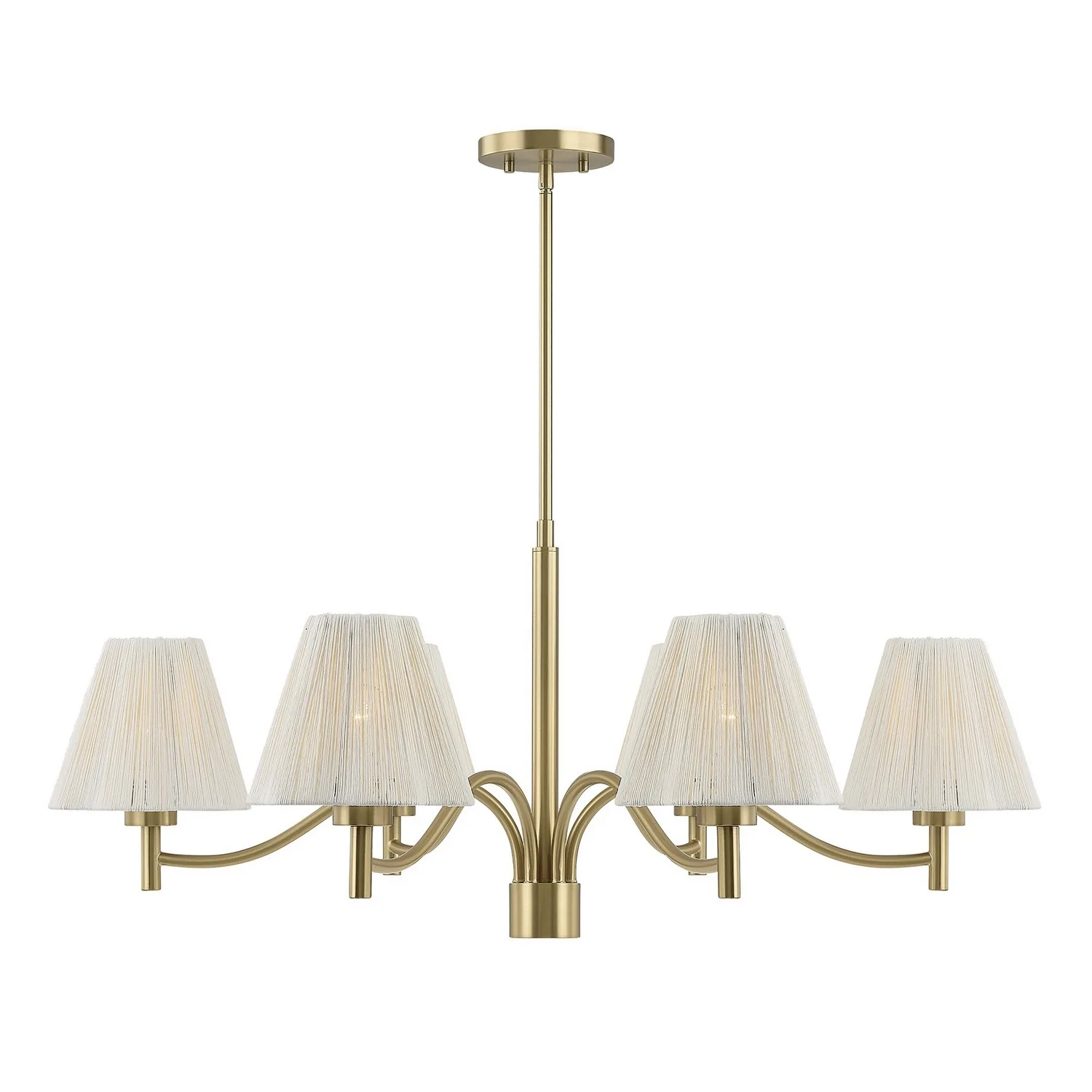 Rosa Six Light Chandelier in Noble Brass