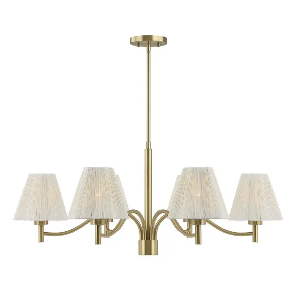 Rosa Six Light Chandelier in Noble Brass - Image 1
