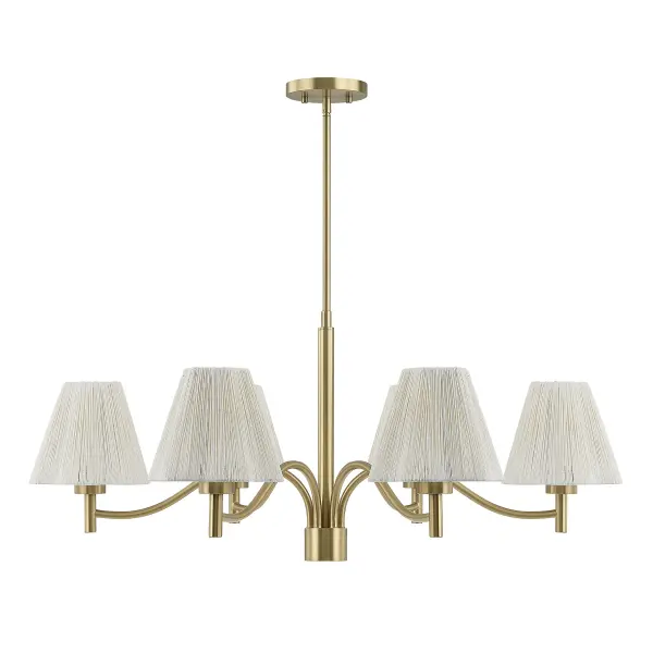 Rosa 6-Light Chandelier in Noble Brass - alternate view