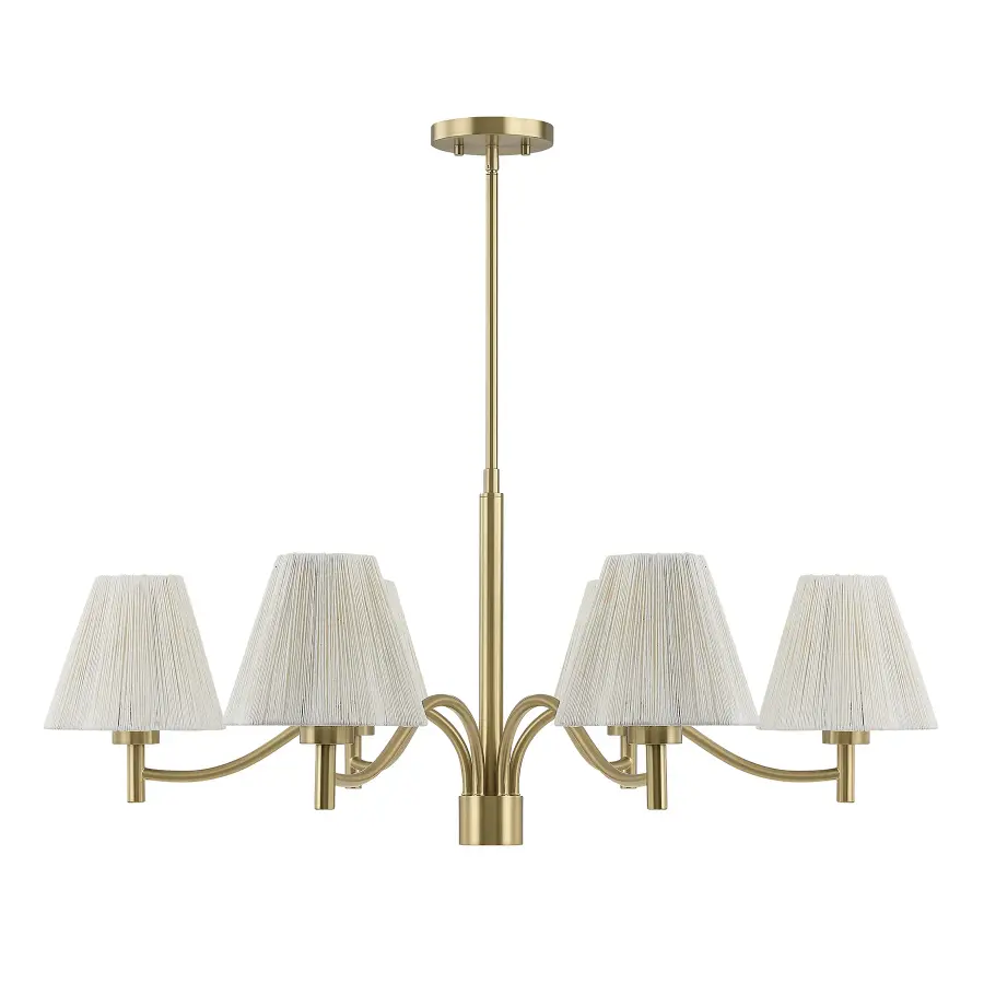 Rosa 6-Light Chandelier in Noble Brass - Image 2