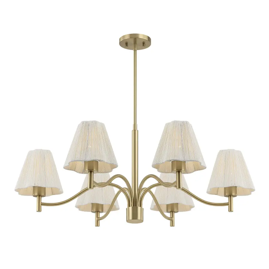 Rosa 6-Light Chandelier in Noble Brass - Image 3