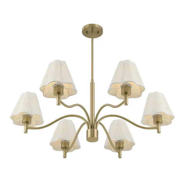 Rosa 6-Light Chandelier in Noble Brass - Image 4