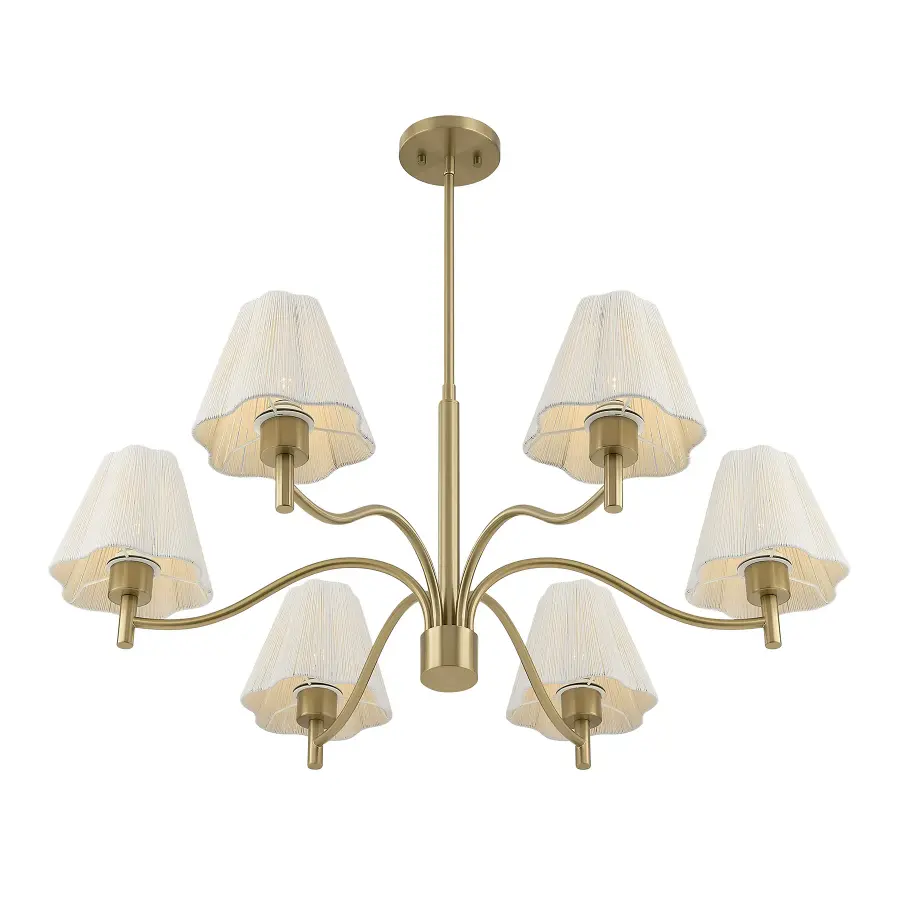 Rosa 6-Light Chandelier in Noble Brass - Image 4