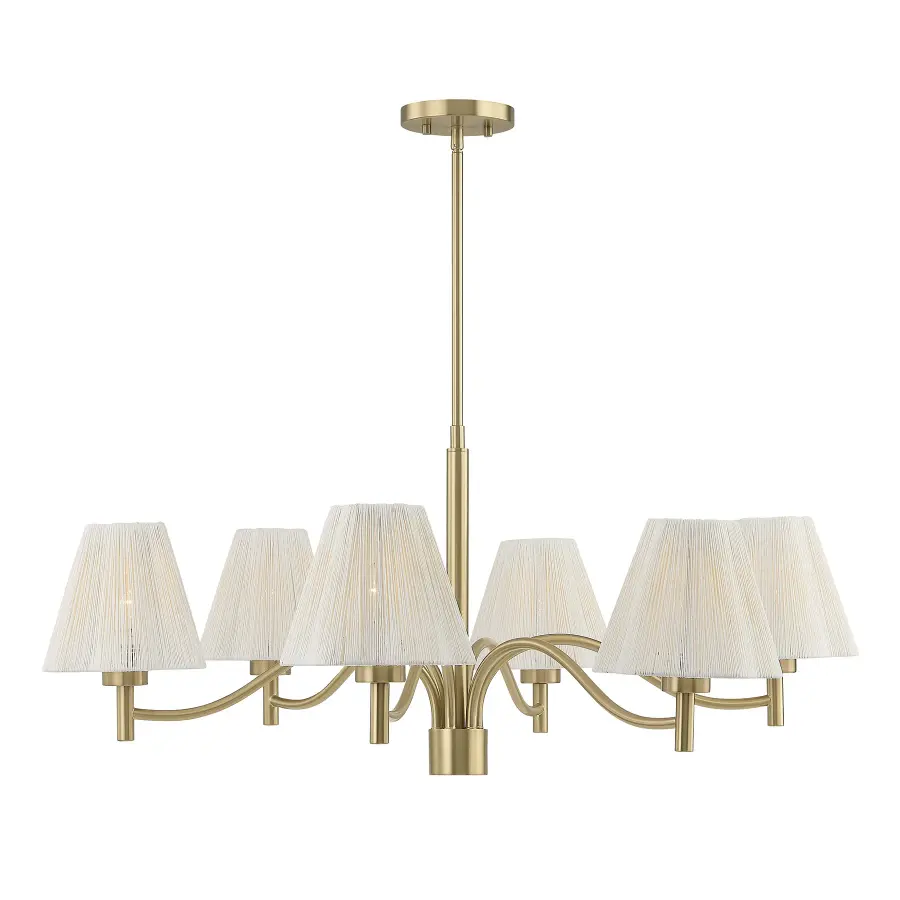 Rosa 6-Light Chandelier in Noble Brass - Image 5