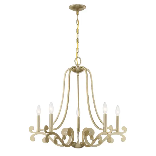 Lombard 5-Light Chandelier in Noble Brass - Image 1