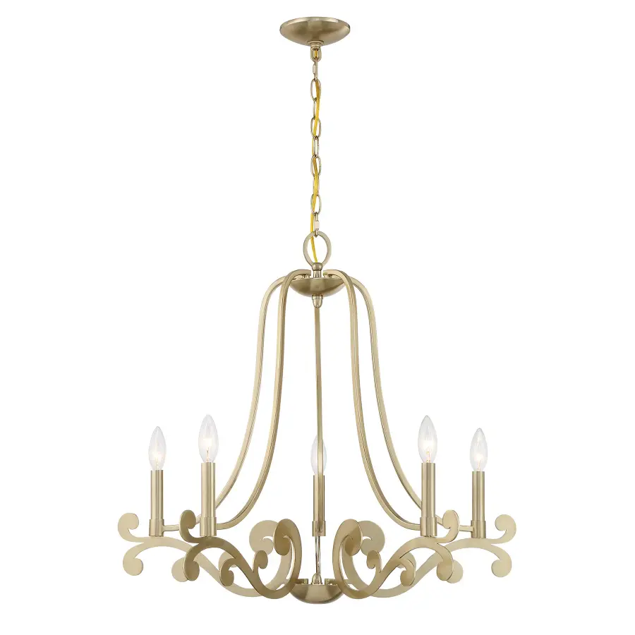 Lombard 5-Light Chandelier in Noble Brass - Image 1