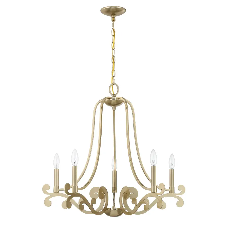 Lombard 5-Light Chandelier in Noble Brass - Image 2