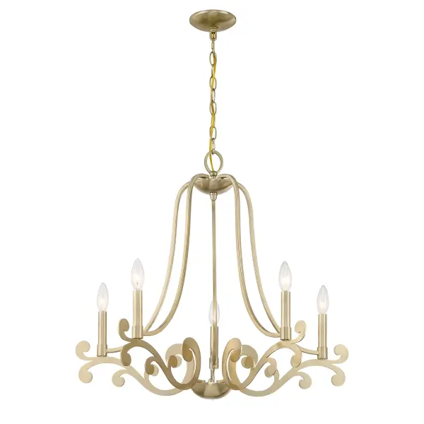 Lombard 5-Light Chandelier in Noble Brass - Image 3