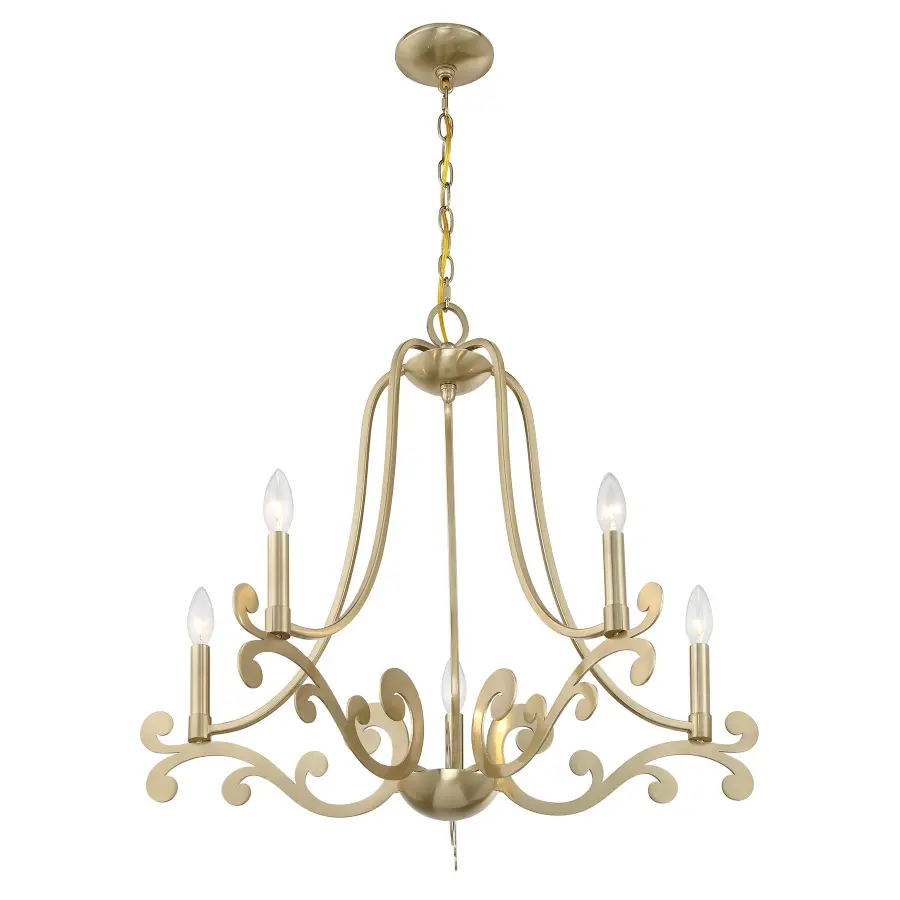 Lombard 5-Light Chandelier in Noble Brass - Image 4
