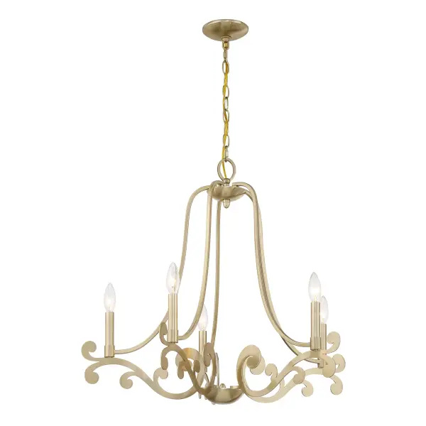 Lombard 5-Light Chandelier in Noble Brass - Image 5