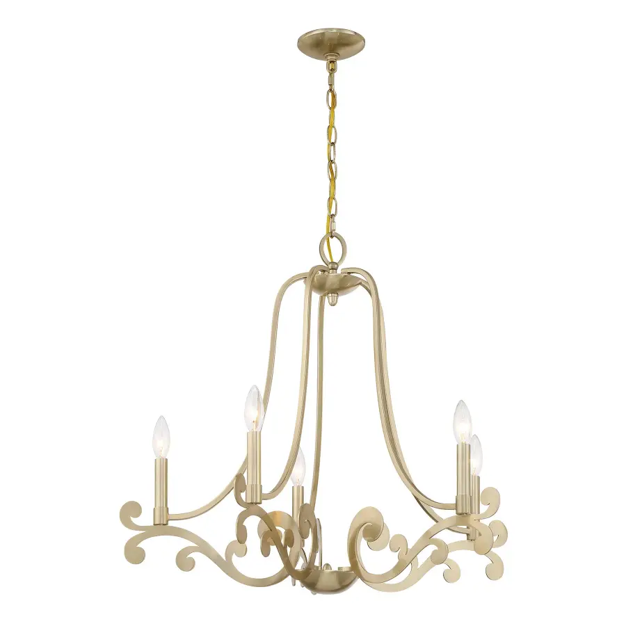 Lombard 5-Light Chandelier in Noble Brass - Image 5