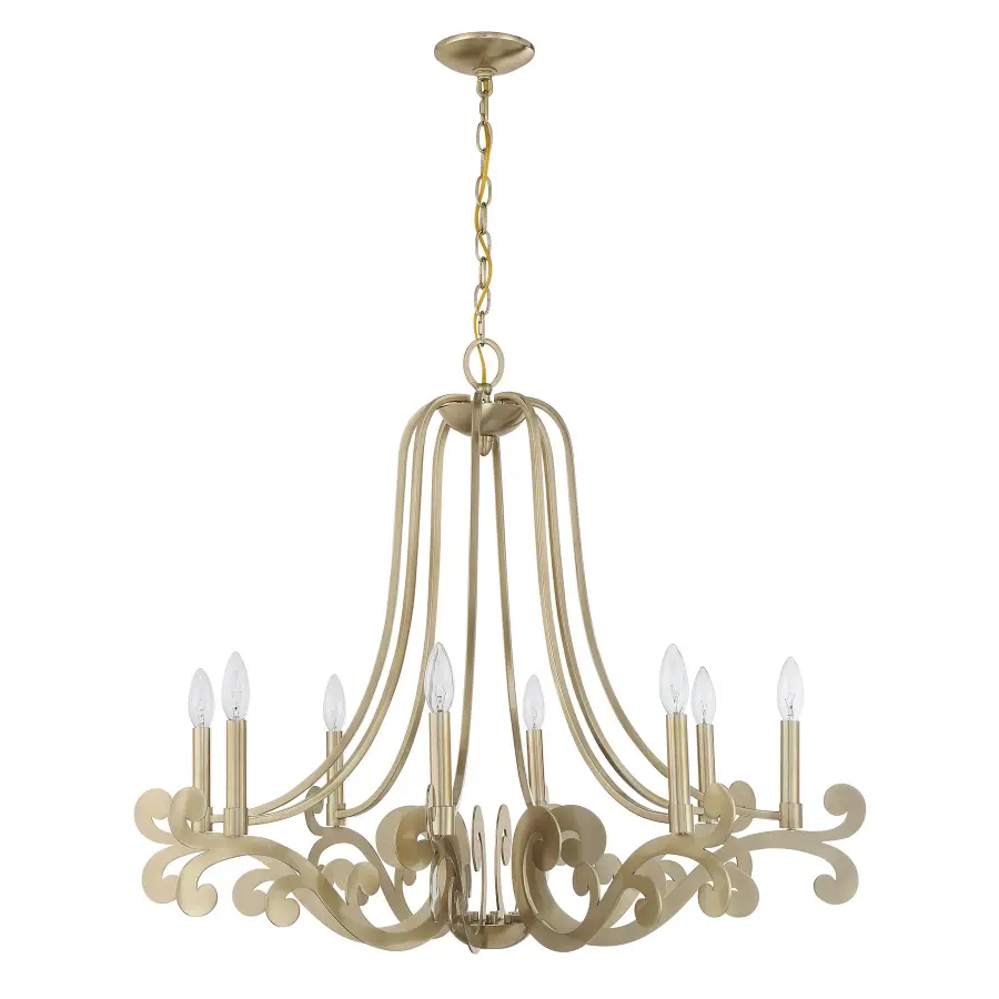 Lombard 8-Light Chandelier in Noble Brass - Image 2