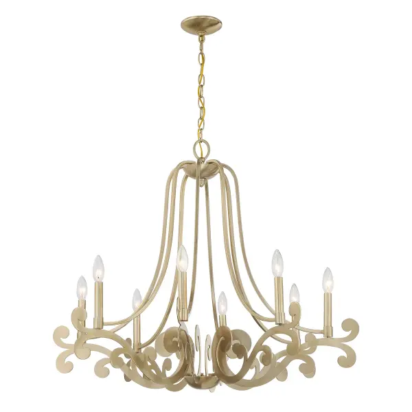 Lombard 8-Light Chandelier in Noble Brass - Image 3