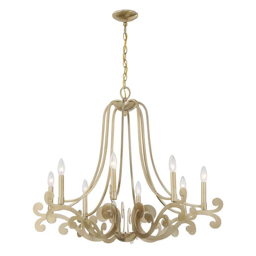 Lombard 8-Light Chandelier in Noble Brass - Image 3