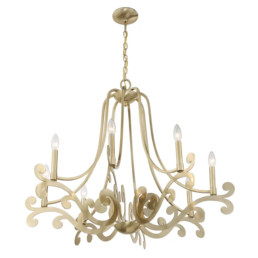 Lombard 8-Light Chandelier in Noble Brass - Image 4