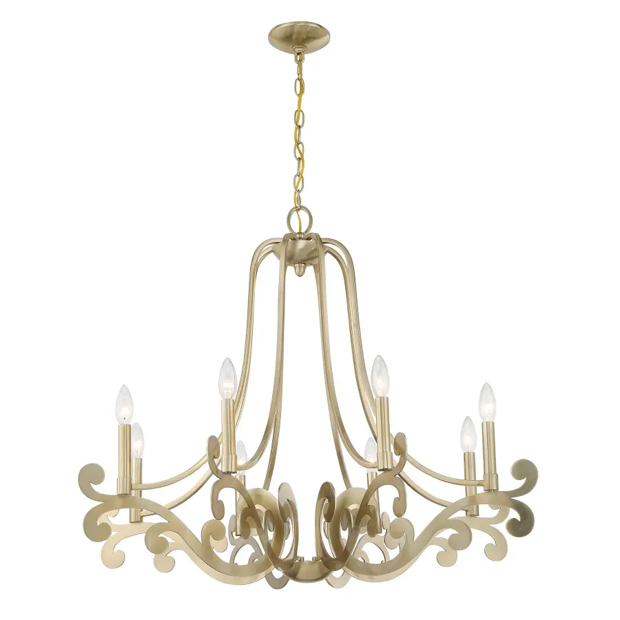 Lombard 8-Light Chandelier in Noble Brass - Image 5