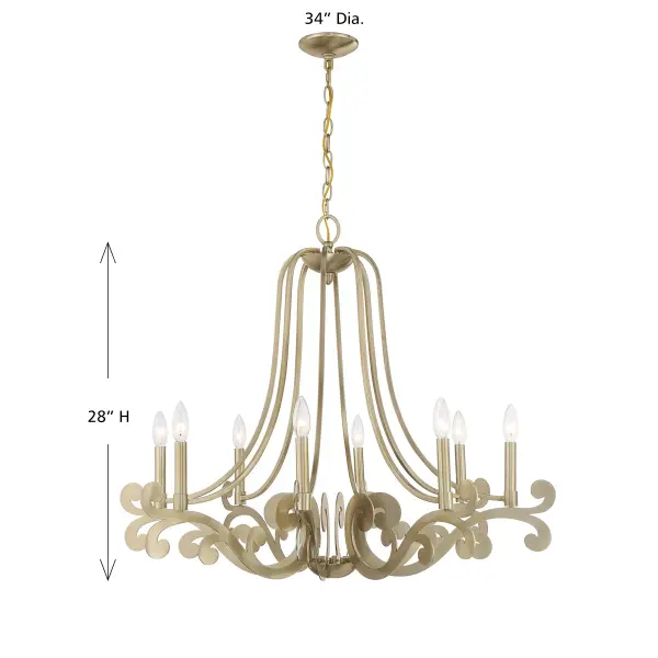 Lombard 8-Light Chandelier in Noble Brass - Image 7