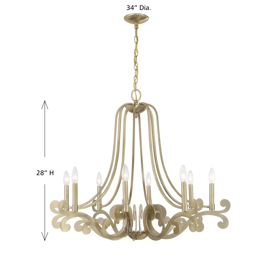 Lombard 8-Light Chandelier in Noble Brass - Image 7