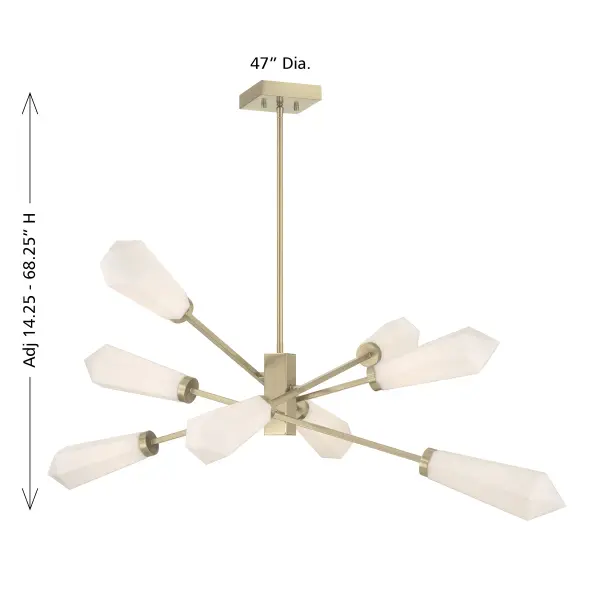 Leland 8-Light Chandelier in Noble Brass by Dann Foley - Image 8