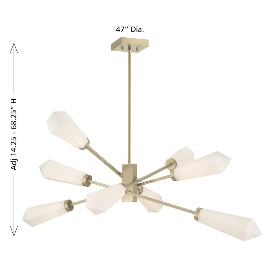 Leland 8-Light Chandelier in Noble Brass by Dann Foley - Image 8
