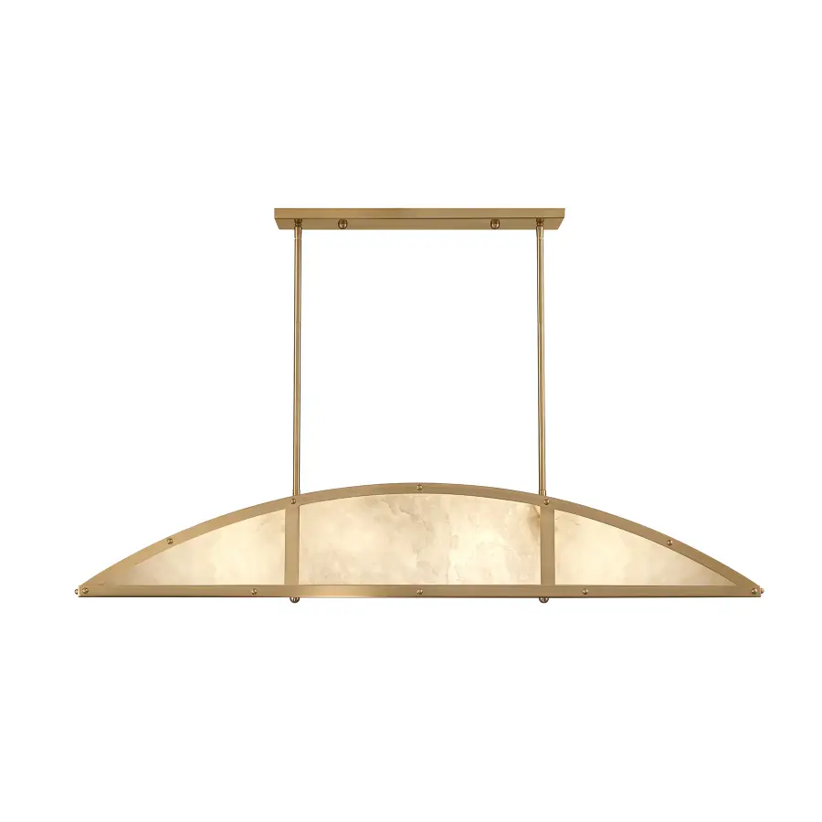 Legacy Four Light Linear Chandelier in Warm Brass - Image 1