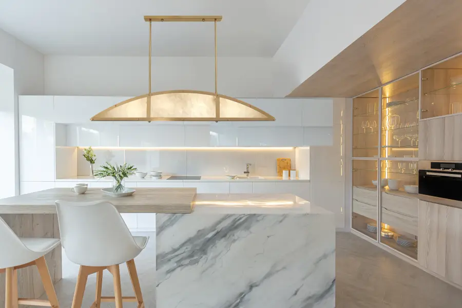 Legacy Four Light Linear Chandelier in Warm Brass - Image 8