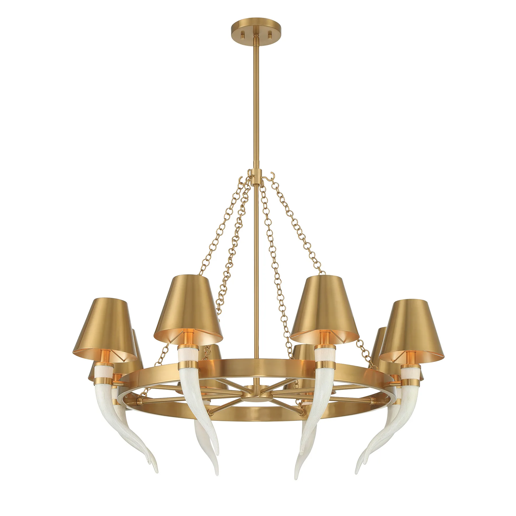 Hearne Eight Light Chandelier in Warm Brass