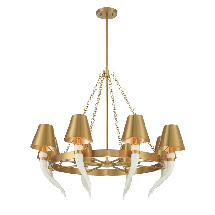Hearne 8-Light Chandelier in Warm Brass by Dann Foley - Image 1
