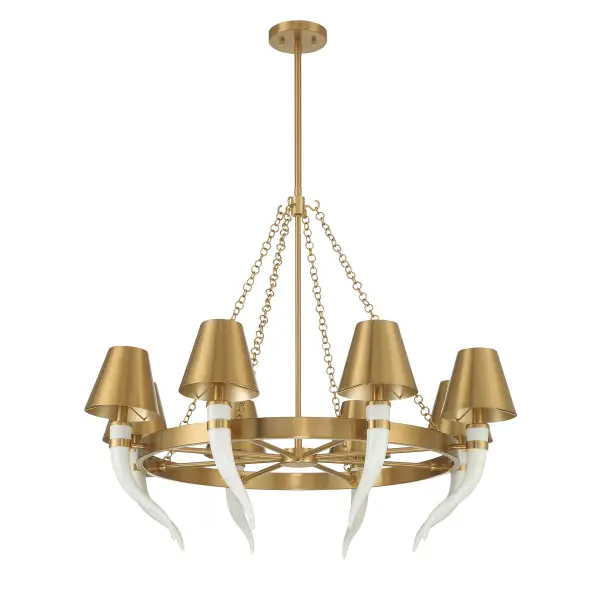 Hearne 8-Light Chandelier in Warm Brass by Dann Foley - alternate view