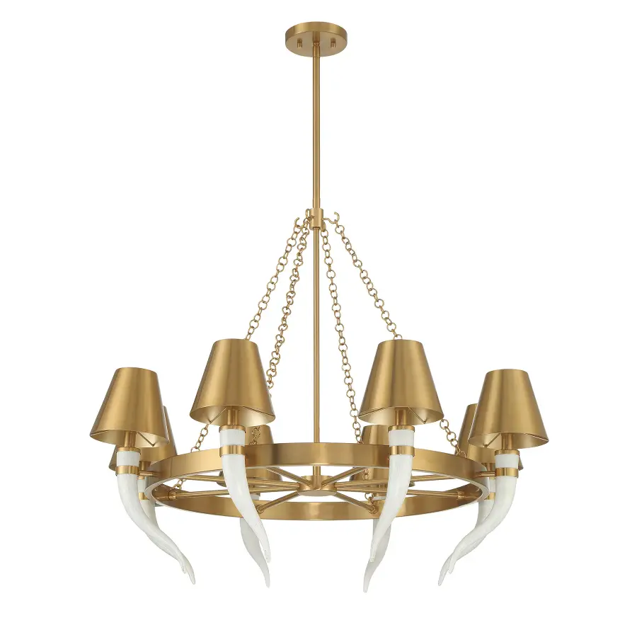 Hearne 8-Light Chandelier in Warm Brass by Dann Foley - Image 2