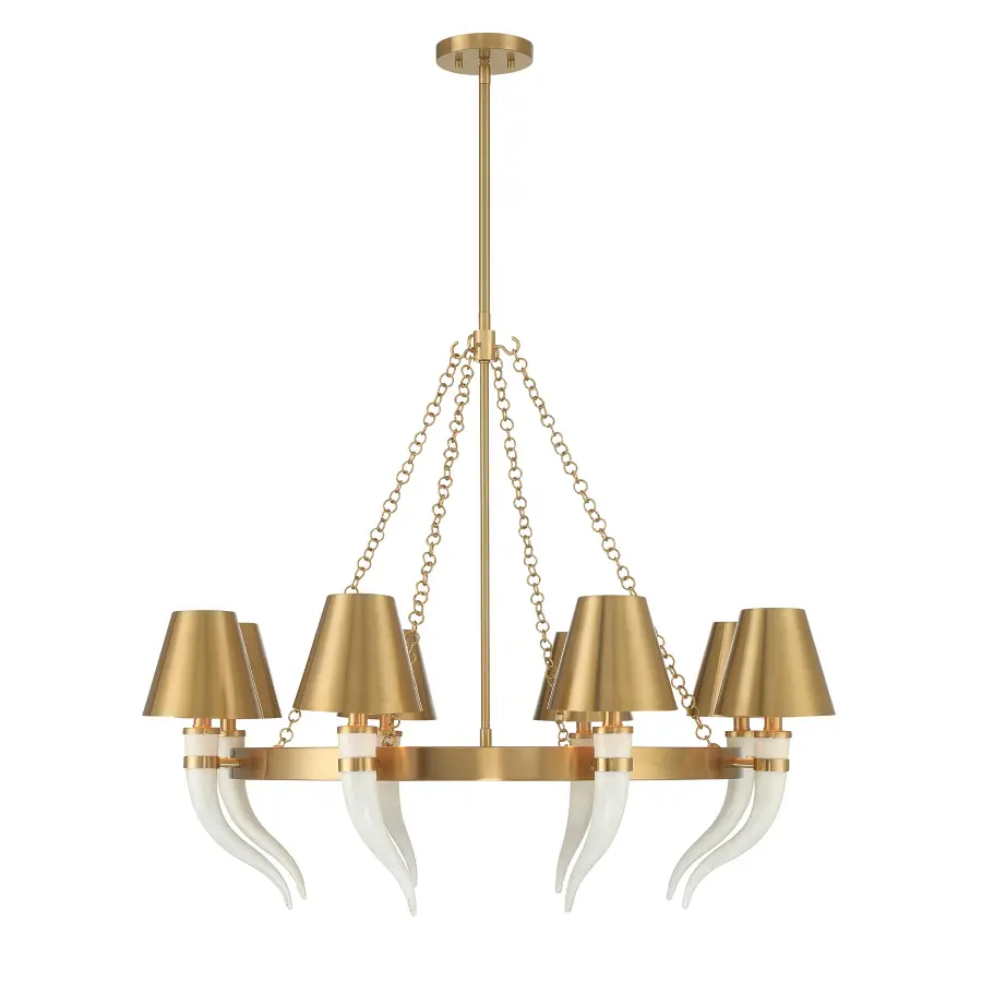 Hearne 8-Light Chandelier in Warm Brass by Dann Foley - Image 3